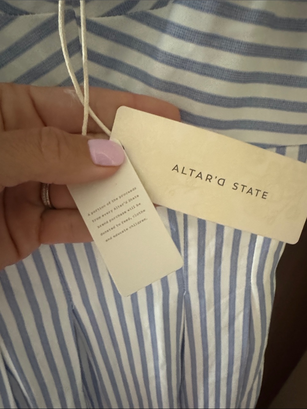Altar'd State Blue and White Striped Maxi Dress Size Medium - Picture 3 of 3